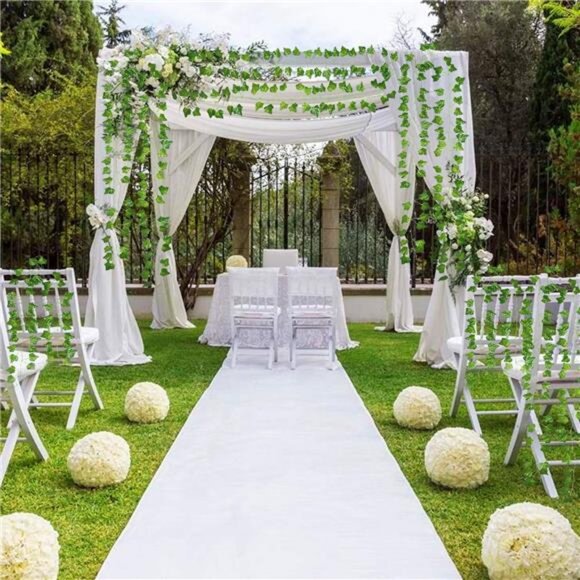 24 Pcs 168Ft - Fake Leaves, Artificial Ivy Garland, Hanging Vines -Vine Plants - Picture 3 of 7